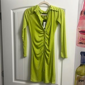 boohoo slinky lime dress